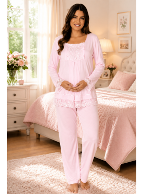 Effortt 3045P Pembe Lohusa Pijama Takımı